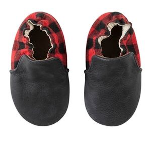 Robeez Red and Black Plaid Moccasins